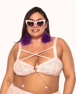 Katie Kayyyy X IHR Pastel Prism Top -I Hear Raves Katie Kayy x iHR Pastel Prism Top C1 Baby Pink Front