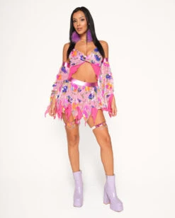 Katie Kayyyy X IHR Rainbow Road Top With Sleeves -I Hear Raves Katie Kayy x iHR Rainbow Road Skirt Blue Pink Purple Full db378a86 db7d 4fb6 8f15 2f1b5ac6811d