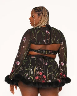 Lace Flowerfields Stretch Marabou Ultra Crop Top 2.0 -I Hear Raves Lace Flowerfields Marabou Ultra Crop Top 2.0 C1 Back 6f21f1c1 d67a 4a32 838e 04f06b5f93eb