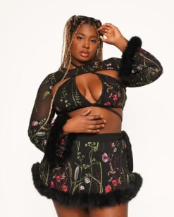 Lace Flowerfields Stretch Marabou Ultra Crop Top 2.0 -I Hear Raves Lace Flowerfields Marabou Ultra Crop Top 2.0 C1 Front 454bdd2b 694e 4950 b5f8 69e9a47f0ca2