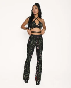 Lace Flowerfields Stretch Pants -I Hear Raves Lace Flowerfields Pants Full