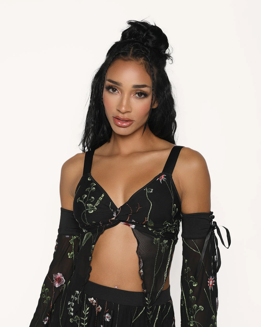 Lace Flowerfields Stretch Pixie Hem Top 3 Lace Flowerfields Stretch Pixie Hem Top