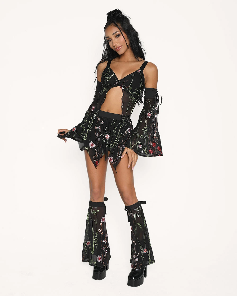 Lace Flowerfields Stretch Pixie Hem Top 6 Lace Flowerfields Stretch Pixie Hem Top - Image 4