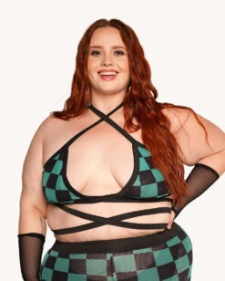 Demon's Mercy Mesh Wrap Around Top 11 Demon's Mercy Mesh Wrap Around Top -I Hear Raves Level Up Wrap Top C1 Front