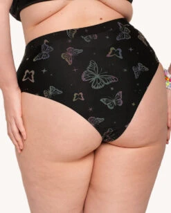 Lucid Flight Rainbow Reflective Shorts -I Hear Raves Lucid Flight Rainbow Reflective Shorts C1 Back