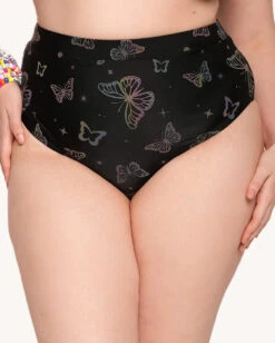 Lucid Flight Rainbow Reflective Shorts -I Hear Raves Lucid Flight Rainbow Reflective Shorts C1 Front