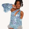 Magic Tricks Sequin Floral Bodysuit With Sleeves -I Hear Raves Magic Tricks Sequin Floral Bodysuit with Sleeves Front
