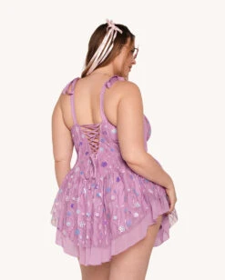 Make You Wonder Sequin Floral Dress -I Hear Raves Make You Wonder Sequin Floral Dress C1 Back