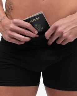 Hidden Pocket Men's Boxer Briefs -I Hear Raves Mens StashBoxer Black Detail