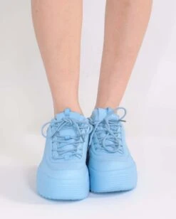 Dynamic Realness Platform Sneakers -I Hear Raves Neon Realness Platform Sneakers BabyBlue Front