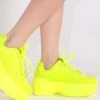 Dynamic Realness Platform Sneakers -I Hear Raves Neon Realness Platform Sneakers NeonYellow Side