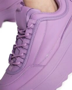 Dynamic Realness Platform Sneakers -I Hear Raves Neon Realness Platform Sneakers Purple Detail