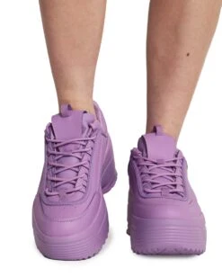 Dynamic Realness Platform Sneakers -I Hear Raves Neon Realness Platform Sneakers Purple Front