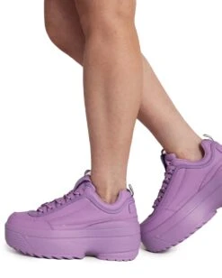 Dynamic Realness Platform Sneakers -I Hear Raves Neon Realness Platform Sneakers Purple Side