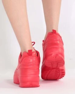 Dynamic Realness Platform Sneakers -I Hear Raves Neon Realness Platform Sneakers Red Back