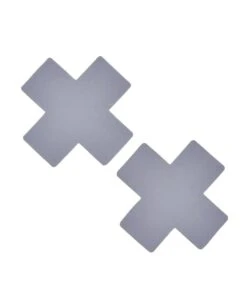 Neva Nude White Reflective Cross Pasties -I Hear Raves Neva Nude White Reflective Cross Pasties