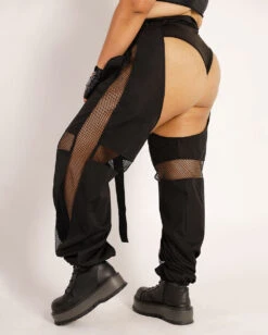 Nocturnal Nature Fishnet Chaps -I Hear Raves Nocturnal Nature Fishnet Chaps C1 Back