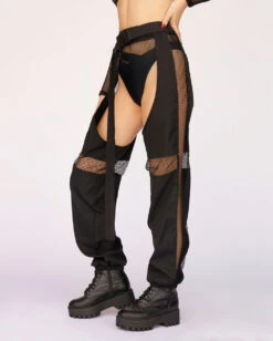 Nocturnal Nature Fishnet Chaps -I Hear Raves Nocturnal Nature Fishnet Chaps Side