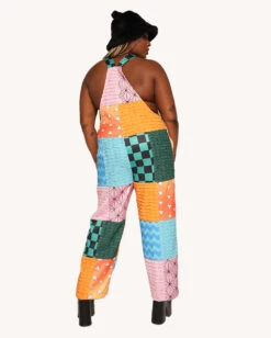 Otaku Patchwork Overalls -I Hear Raves Otaku Patchwork Overalls C1 Back
