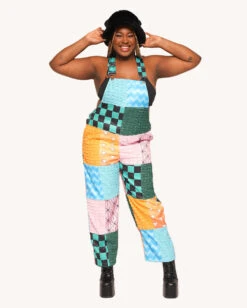 Otaku Patchwork Overalls -I Hear Raves Otaku Patchwork Overalls C1 Full