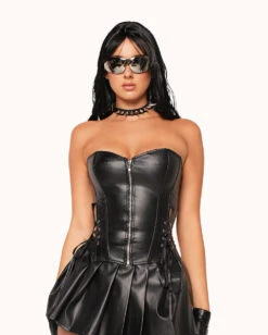 Party Girl Faux Leather Set -I Hear Raves Party Girl Faux Leather Set Front 830367e4 28d5 4a01 aa68 4a33e582fb3a