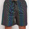 Pixel Perfect Rainbow Reflective Men's Shorts -I Hear Raves Pixel Perfect Rainbow Reflective Men s Shorts Front
