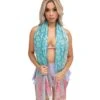 Pixie Dreams Pashmina -I Hear Raves Pixie Dreams Pashmina BluePink Front