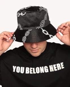 Power Surge Silver Reflective Bucket Hat With Stash Pocket 8 Power Surge Silver Reflective Bucket Hat With Stash Pocket -I Hear Raves Power Surge Silver Reflective Bucket Hat Front