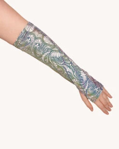 Pure Euphoria White Rainbow Reflective Hood & Sleeve Set -I Hear Raves Pure Euphoria White Rainbow Reflective Detail