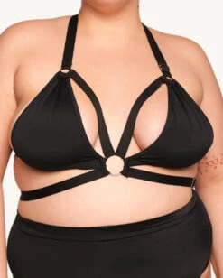 Rave On Halter Top - Black -I Hear Raves Rave On Halter Top Black C1 Front