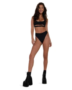 Recycled Fabric Malibu BB High Cut Bottoms 12 Recycled Fabric Malibu BB High Cut Bottoms -I Hear Raves Recycled Fabric Malibu BB Cutout Crop Top Blk Fu 1da24ab6 a997 43a9 987e 23f1d0dc399a