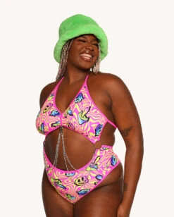 Rolita Couture X IHR Am I Tripping Punk Princess Bodysuit -I Hear Raves Rolita Couture x iHR Am I Tripping Punk Princess Bodysuit C1 Front