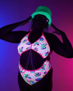 Rolita Couture X IHR Am I Tripping Punk Princess Bodysuit -I Hear Raves Rolita Couture x iHR Am I Tripping Punk Princess Bodysuit C1 Glow