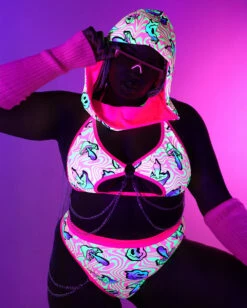 Rolita Couture X IHR Am I Tripping Rebel Chain Top -I Hear Raves Rolita Couture x iHR Am I Tripping Rebel Chain Top C1 Glow