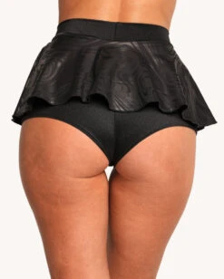 Rolita Couture X IHR Techno Waves Micro Skort -I Hear Raves Rolita Couture x iHR Black Water Micro Skort Back