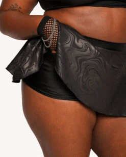 Rolita Couture X IHR Techno Waves Micro Skort -I Hear Raves Rolita Couture xiHR Techno Waves Micro Skort Detail