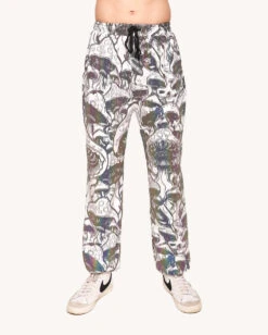 Secret Of Life Mushroom Rainbow Reflective Joggers -I Hear Raves Secret Life of Mushroom Rainbow Reflective Joggers Front