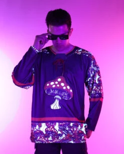 Secret Of Life Mushroom Unisex Hockey Jersey -I Hear Raves Secret Life of Mushroom Unisex Hockey Jersey UVFront