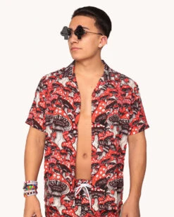 Secret Of Life Mushroom Camp Shirt 7 Secret Of Life Mushroom Camp Shirt -I Hear Raves Secret of Life Mushroom Camp Shirt Front