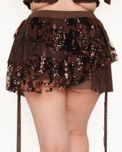 Bohemian Princess Sequin Ruffle Mini Skirt -I Hear Raves Soul of a Gypsy Sequin Ruffle Mini Skirt C1 Back
