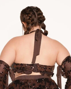 Bohemian Princess Sequin Ruffle O-Ring Top With Sleeves -I Hear Raves Soul of a Gypsy Sequin Ruffle O ring Top with Sleeves C1 Back