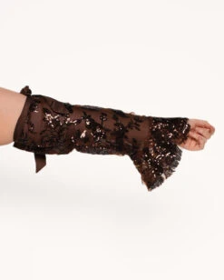 Bohemian Princess Sequin Ruffle O-Ring Top With Sleeves -I Hear Raves Soul of a Gypsy Sequin Ruffle O ring Top with Sleeves C1 Detail