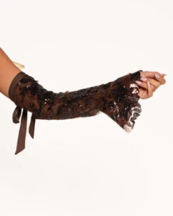 Bohemian Princess Sequin Ruffle O-Ring Top With Sleeves -I Hear Raves Soul of a Gypsy Sequin Ruffle O ring Top with Sleeves Detail