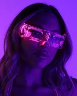 Special Agent LED Glasses 15 Special Agent LED Glasses -I Hear Raves Special Agent LED Glasses Clear SidePink