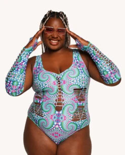 Spirit Of The Forest Bodysuit With Sleeves -I Hear Raves Spirit of the Forest Bodysuit with Sleeves C1 Front 64acae3d da43 46a6 ba81 91fadaa98788