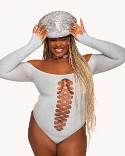 Spotlight Moments Bodysuit - Baby Blue -I Hear Raves Spotlight Moments Bodysuit Baby Blue C1 Front