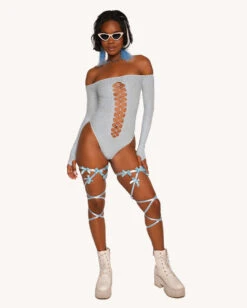 Spotlight Moments Bodysuit - Baby Blue -I Hear Raves Spotlight Moments Bodysuit Baby Blue Full