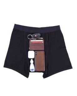 Hidden Pocket Men's Boxer Briefs -I Hear Raves StashBoxer Top Down