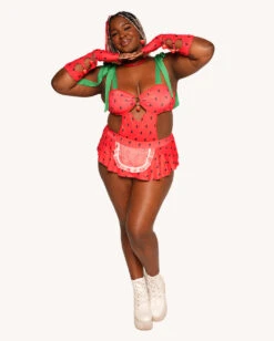 Strawberry Sweet Bodysuit Set -I Hear Raves Strawberry Sweet Bodysuit Set C1 Full