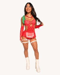 Strawberry Sweet Bodysuit Set -I Hear Raves Strawberry Sweet Bodysuit Set Full
